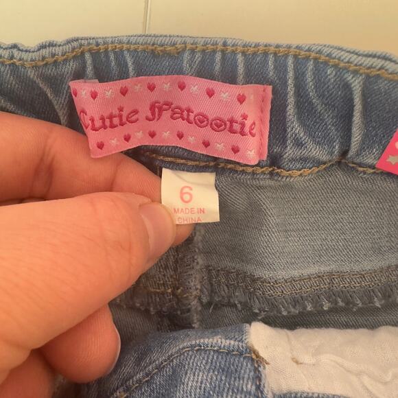 NWT Cutie Patootie Girls Basic Wash Wide Leg Denim Jeans Size 6 Adjustable Waist - Picture 6 of 9